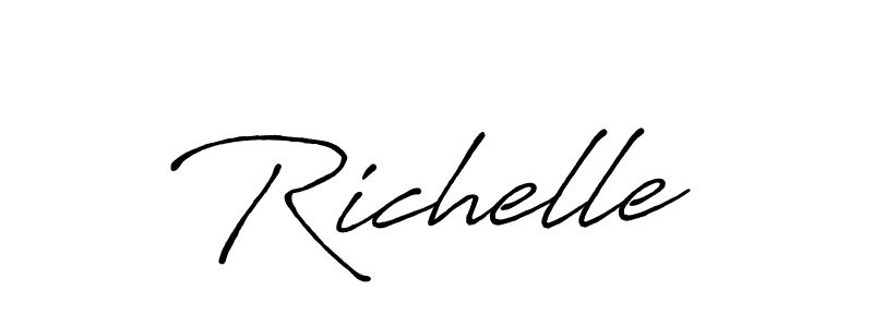 Design your own signature with our free online signature maker. With this signature software, you can create a handwritten (Antro_Vectra_Bolder) signature for name Richelle. Richelle signature style 7 images and pictures png