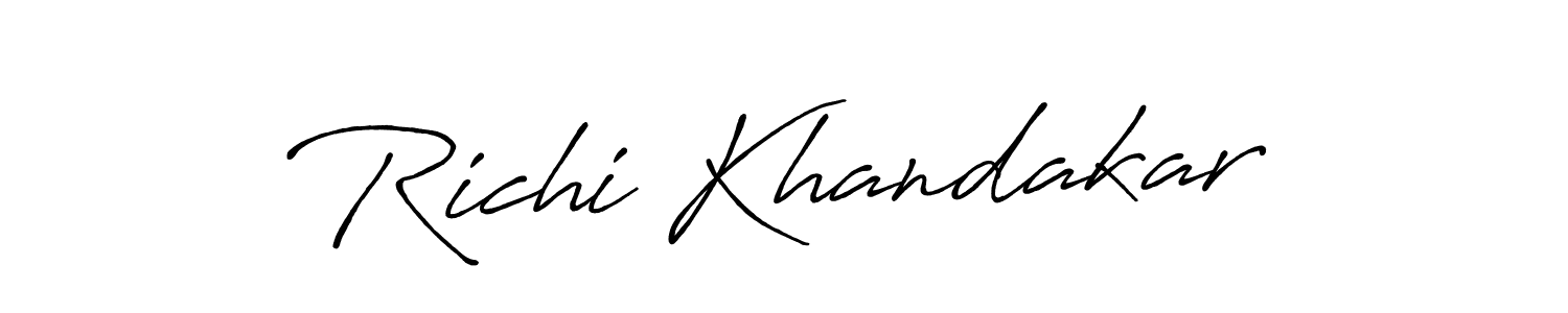Also we have Richi Khandakar name is the best signature style. Create professional handwritten signature collection using Antro_Vectra_Bolder autograph style. Richi Khandakar signature style 7 images and pictures png