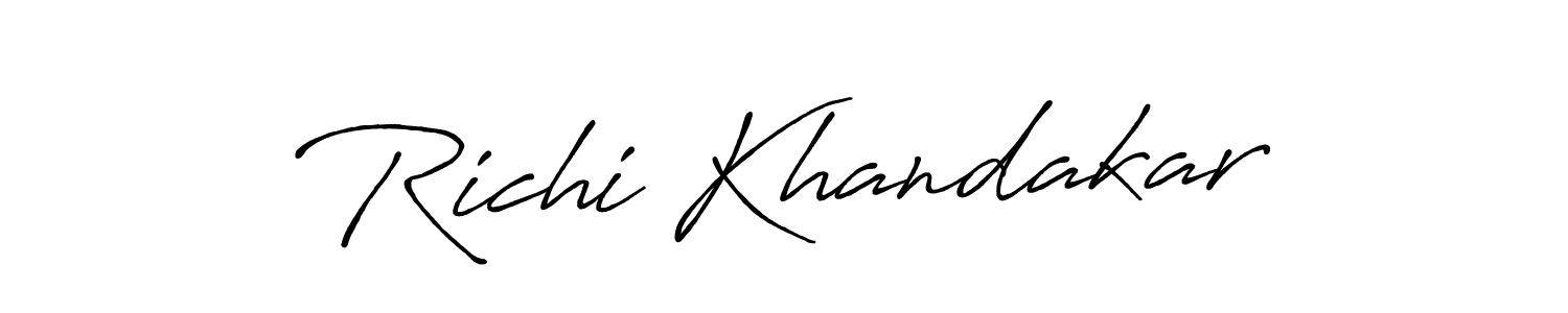 Design your own signature with our free online signature maker. With this signature software, you can create a handwritten (Antro_Vectra_Bolder) signature for name Richi Khandakar. Richi Khandakar signature style 7 images and pictures png