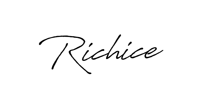 Create a beautiful signature design for name Richice. With this signature (Antro_Vectra_Bolder) fonts, you can make a handwritten signature for free. Richice signature style 7 images and pictures png