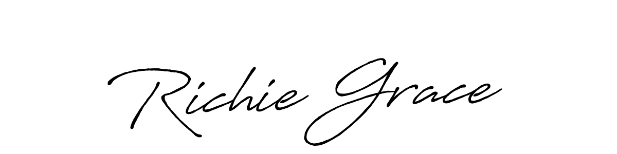 Create a beautiful signature design for name Richie Grace. With this signature (Antro_Vectra_Bolder) fonts, you can make a handwritten signature for free. Richie Grace signature style 7 images and pictures png