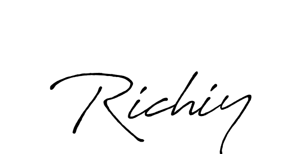 How to make Richiy signature? Antro_Vectra_Bolder is a professional autograph style. Create handwritten signature for Richiy name. Richiy signature style 7 images and pictures png