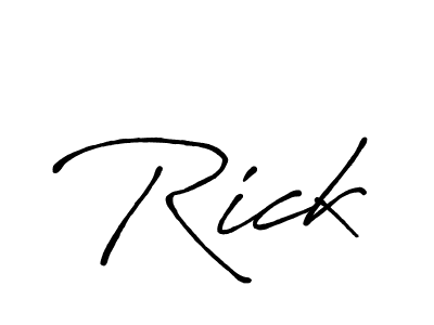 if you are searching for the best signature style for your name Rick. so please give up your signature search. here we have designed multiple signature styles  using Antro_Vectra_Bolder. Rick signature style 7 images and pictures png