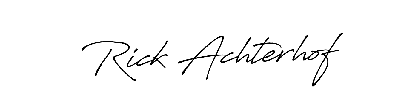 The best way (Antro_Vectra_Bolder) to make a short signature is to pick only two or three words in your name. The name Rick Achterhof include a total of six letters. For converting this name. Rick Achterhof signature style 7 images and pictures png