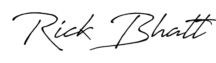 A timeless handwritten aesthetic for Rick Bhatt. The Antro_Vectra_Bolder font gives your signature a handcrafted feel with natural curves. Rick Bhatt signature style 7 images and pictures png