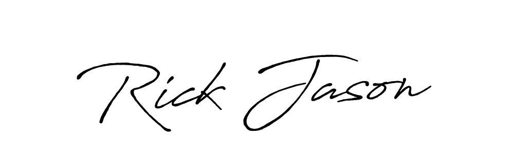 Make a beautiful signature design for name Rick Jason. With this signature (Antro_Vectra_Bolder) style, you can create a handwritten signature for free. Rick Jason signature style 7 images and pictures png