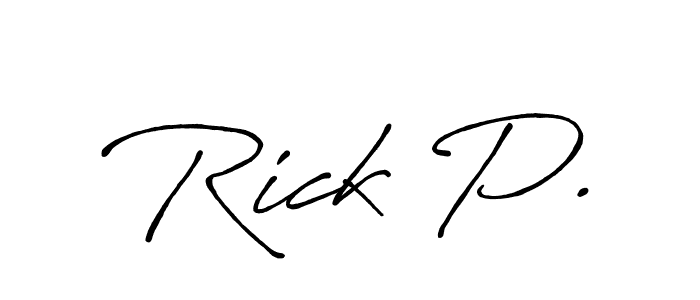 if you are searching for the best signature style for your name Rick P.. so please give up your signature search. here we have designed multiple signature styles  using Antro_Vectra_Bolder. Rick P. signature style 7 images and pictures png