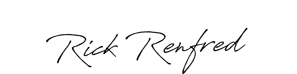 The best way (Antro_Vectra_Bolder) to make a short signature is to pick only two or three words in your name. The name Rick Renfred include a total of six letters. For converting this name. Rick Renfred signature style 7 images and pictures png