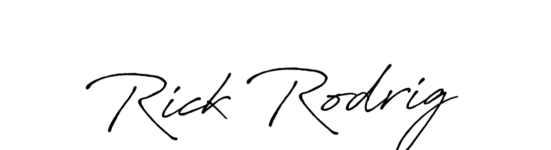 Also You can easily find your signature by using the search form. We will create Rick Rodrig name handwritten signature images for you free of cost using Antro_Vectra_Bolder sign style. Rick Rodrig signature style 7 images and pictures png