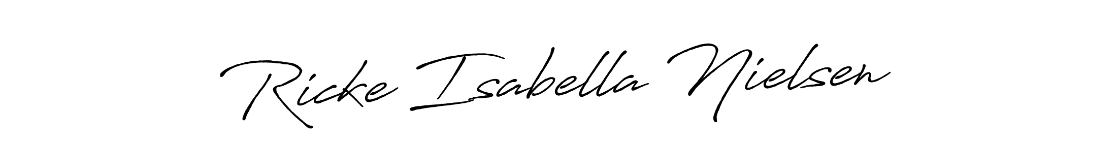 Also You can easily find your signature by using the search form. We will create Ricke Isabella Nielsen name handwritten signature images for you free of cost using Antro_Vectra_Bolder sign style. Ricke Isabella Nielsen signature style 7 images and pictures png