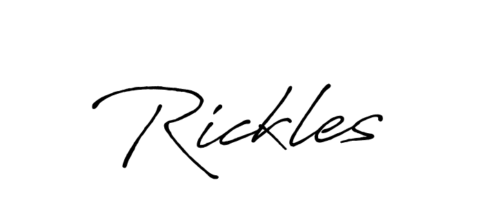 Create a beautiful signature design for name Rickles. With this signature (Antro_Vectra_Bolder) fonts, you can make a handwritten signature for free. Rickles signature style 7 images and pictures png