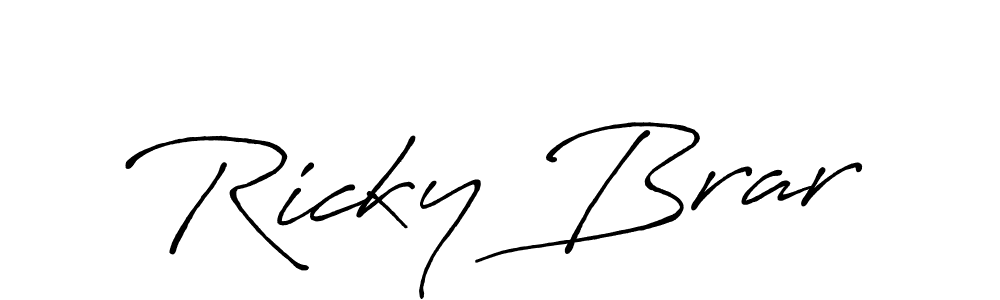 Design your own signature with our free online signature maker. With this signature software, you can create a handwritten (Antro_Vectra_Bolder) signature for name Ricky Brar. Ricky Brar signature style 7 images and pictures png