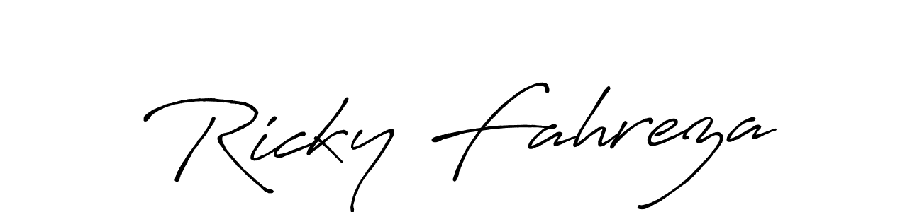 Ricky Fahreza stylish signature style. Best Handwritten Sign (Antro_Vectra_Bolder) for my name. Handwritten Signature Collection Ideas for my name Ricky Fahreza. Ricky Fahreza signature style 7 images and pictures png