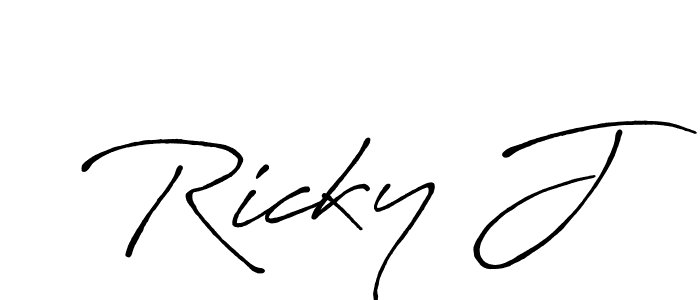 Use a signature maker to create a handwritten signature online. With this signature software, you can design (Antro_Vectra_Bolder) your own signature for name Ricky J. Ricky J signature style 7 images and pictures png
