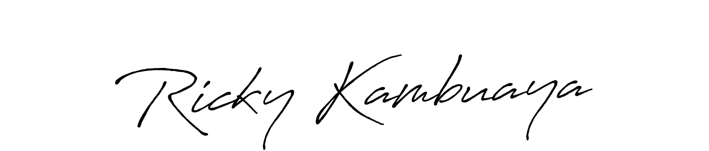 Make a short Ricky Kambuaya signature style. Manage your documents anywhere anytime using Antro_Vectra_Bolder. Create and add eSignatures, submit forms, share and send files easily. Ricky Kambuaya signature style 7 images and pictures png