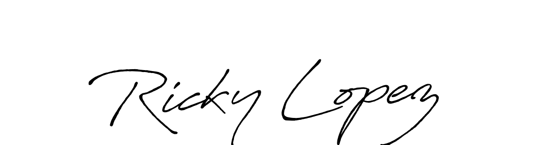 The best way (Antro_Vectra_Bolder) to make a short signature is to pick only two or three words in your name. The name Ricky Lopez include a total of six letters. For converting this name. Ricky Lopez signature style 7 images and pictures png