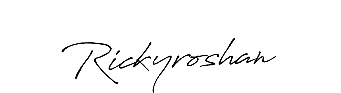 This is the best signature style for the Rickyroshan name. Also you like these signature font (Antro_Vectra_Bolder). Mix name signature. Rickyroshan signature style 7 images and pictures png