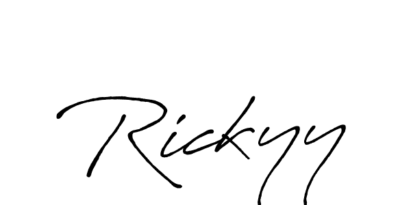 Rickyy stylish signature style. Best Handwritten Sign (Antro_Vectra_Bolder) for my name. Handwritten Signature Collection Ideas for my name Rickyy. Rickyy signature style 7 images and pictures png