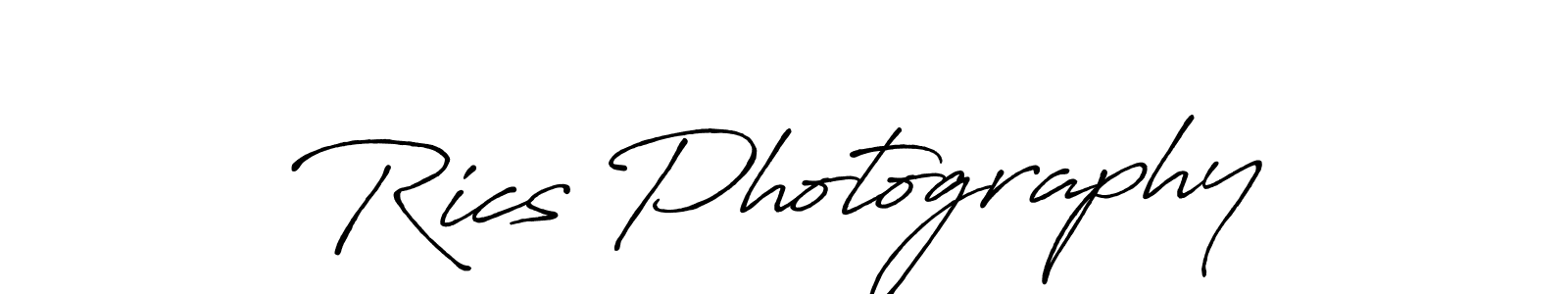 You should practise on your own different ways (Antro_Vectra_Bolder) to write your name (Rics Photography) in signature. don't let someone else do it for you. Rics Photography signature style 7 images and pictures png