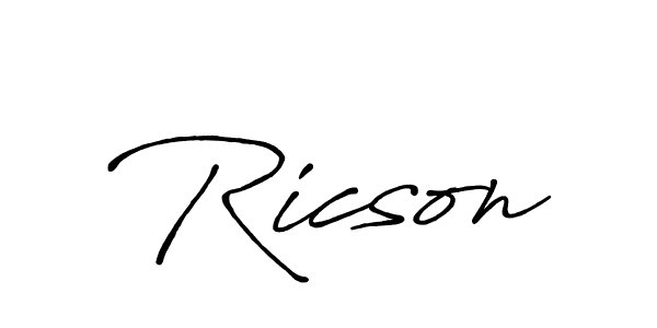 Design your own signature with our free online signature maker. With this signature software, you can create a handwritten (Antro_Vectra_Bolder) signature for name Ricson. Ricson signature style 7 images and pictures png