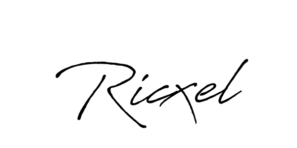 The best way (Antro_Vectra_Bolder) to make a short signature is to pick only two or three words in your name. The name Ricxel include a total of six letters. For converting this name. Ricxel signature style 7 images and pictures png