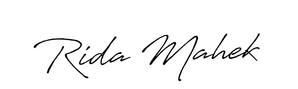 Create a beautiful signature design for name Rida Mahek. With this signature (Antro_Vectra_Bolder) fonts, you can make a handwritten signature for free. Rida Mahek signature style 7 images and pictures png