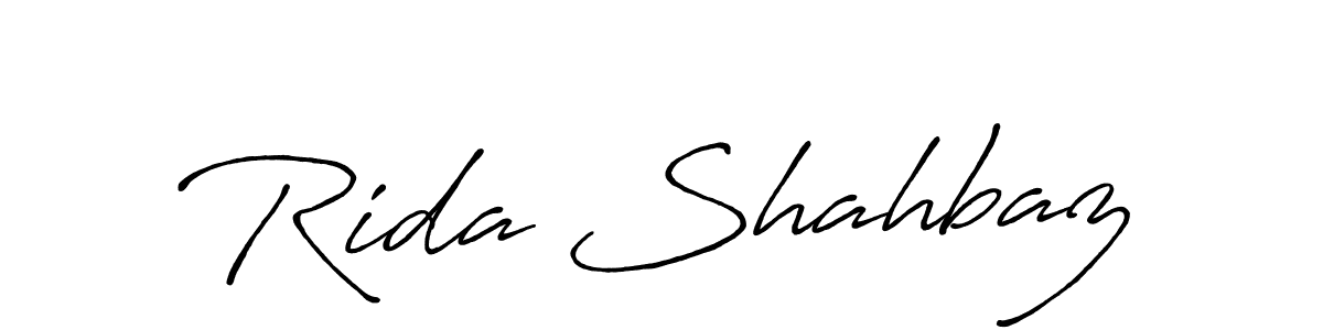 Create a beautiful signature design for name Rida Shahbaz. With this signature (Antro_Vectra_Bolder) fonts, you can make a handwritten signature for free. Rida Shahbaz signature style 7 images and pictures png