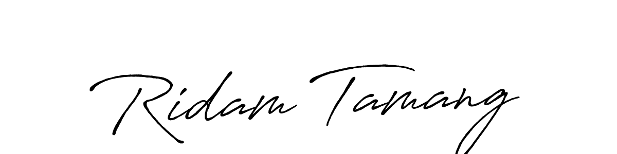 Use a signature maker to create a handwritten signature online. With this signature software, you can design (Antro_Vectra_Bolder) your own signature for name Ridam Tamang. Ridam Tamang signature style 7 images and pictures png