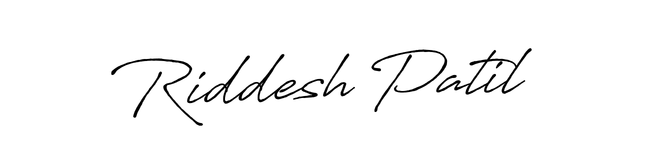 Use a signature maker to create a handwritten signature online. With this signature software, you can design (Antro_Vectra_Bolder) your own signature for name Riddesh Patil. Riddesh Patil signature style 7 images and pictures png