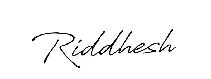 Make a beautiful signature design for name Riddhesh. With this signature (Antro_Vectra_Bolder) style, you can create a handwritten signature for free. Riddhesh signature style 7 images and pictures png