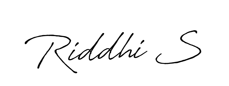 The best way (Antro_Vectra_Bolder) to make a short signature is to pick only two or three words in your name. The name Riddhi S include a total of six letters. For converting this name. Riddhi S signature style 7 images and pictures png