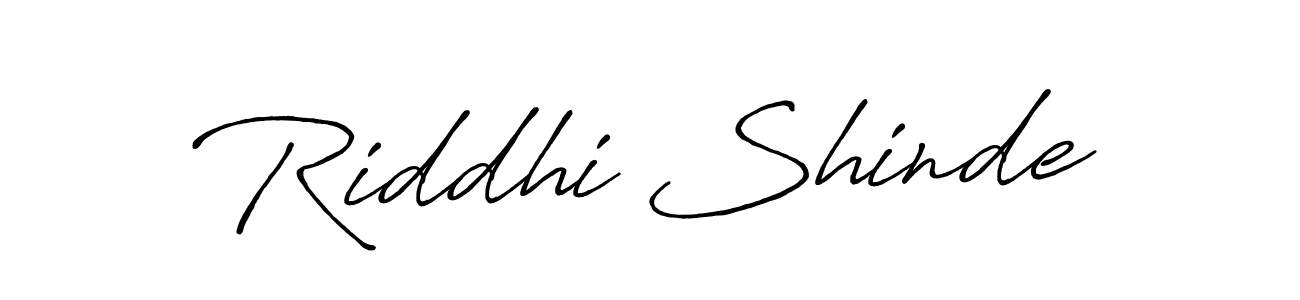 How to make Riddhi Shinde name signature. Use Antro_Vectra_Bolder style for creating short signs online. This is the latest handwritten sign. Riddhi Shinde signature style 7 images and pictures png