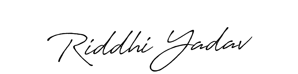 How to make Riddhi Yadav name signature. Use Antro_Vectra_Bolder style for creating short signs online. This is the latest handwritten sign. Riddhi Yadav signature style 7 images and pictures png