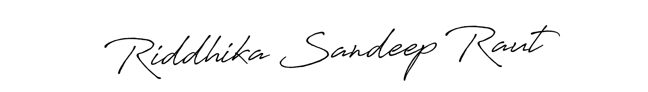 Create a beautiful signature design for name Riddhika Sandeep Raut. With this signature (Antro_Vectra_Bolder) fonts, you can make a handwritten signature for free. Riddhika Sandeep Raut signature style 7 images and pictures png