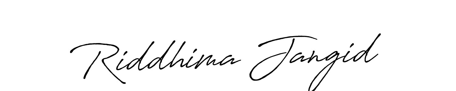 Use a signature maker to create a handwritten signature online. With this signature software, you can design (Antro_Vectra_Bolder) your own signature for name Riddhima Jangid. Riddhima Jangid signature style 7 images and pictures png