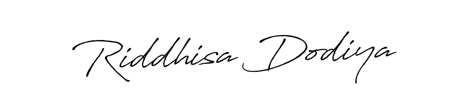 How to make Riddhisa Dodiya signature? Antro_Vectra_Bolder is a professional autograph style. Create handwritten signature for Riddhisa Dodiya name. Riddhisa Dodiya signature style 7 images and pictures png