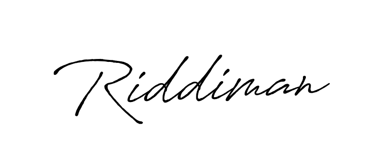 Make a beautiful signature design for name Riddiman. With this signature (Antro_Vectra_Bolder) style, you can create a handwritten signature for free. Riddiman signature style 7 images and pictures png