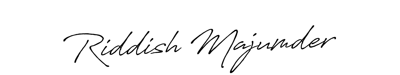 How to make Riddish Majumder name signature. Use Antro_Vectra_Bolder style for creating short signs online. This is the latest handwritten sign. Riddish Majumder signature style 7 images and pictures png
