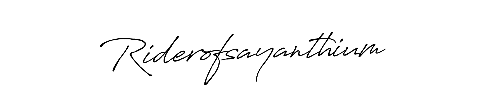 Make a beautiful signature design for name Riderofsayanthium. With this signature (Antro_Vectra_Bolder) style, you can create a handwritten signature for free. Riderofsayanthium signature style 7 images and pictures png