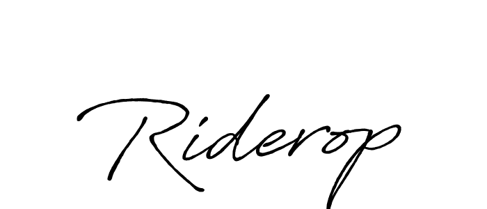How to make Riderop name signature. Use Antro_Vectra_Bolder style for creating short signs online. This is the latest handwritten sign. Riderop signature style 7 images and pictures png