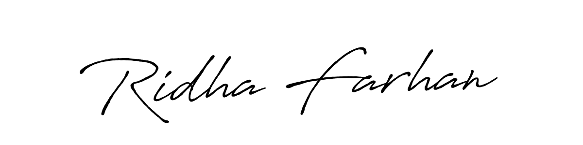 Use a signature maker to create a handwritten signature online. With this signature software, you can design (Antro_Vectra_Bolder) your own signature for name Ridha Farhan. Ridha Farhan signature style 7 images and pictures png