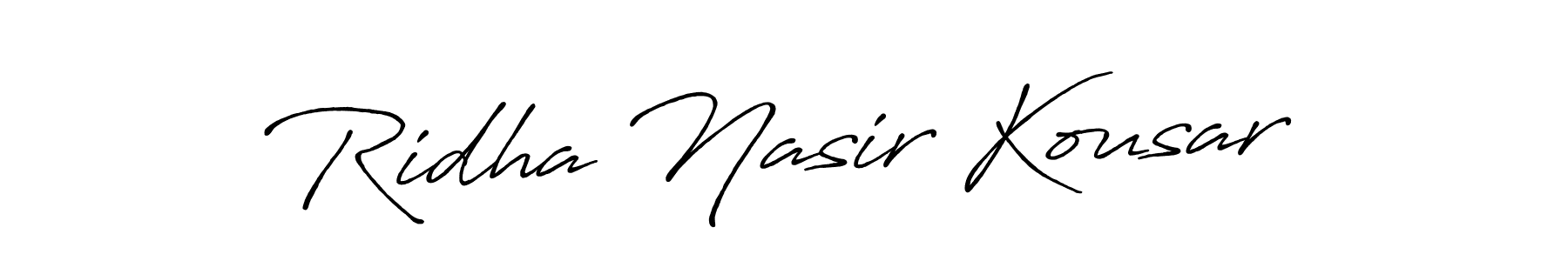 Also we have Ridha Nasir Kousar name is the best signature style. Create professional handwritten signature collection using Antro_Vectra_Bolder autograph style. Ridha Nasir Kousar signature style 7 images and pictures png