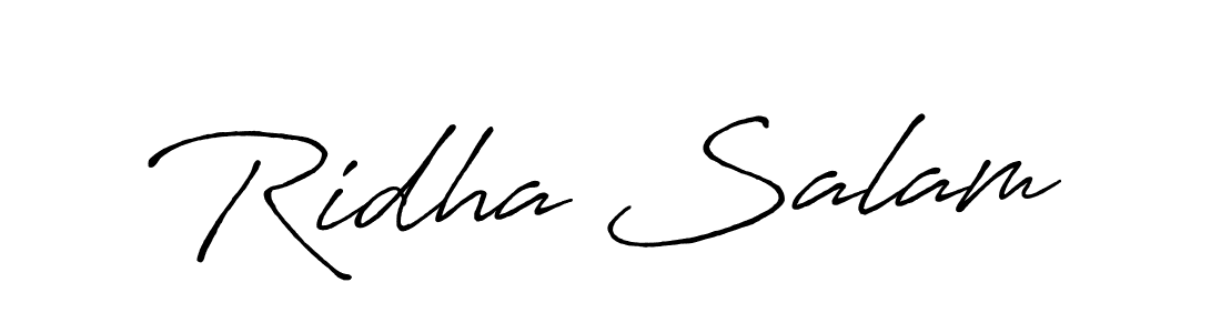 Make a beautiful signature design for name Ridha Salam. Use this online signature maker to create a handwritten signature for free. Ridha Salam signature style 7 images and pictures png