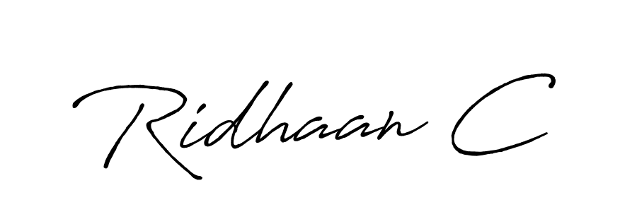 Antro_Vectra_Bolder is a professional signature style that is perfect for those who want to add a touch of class to their signature. It is also a great choice for those who want to make their signature more unique. Get Ridhaan C name to fancy signature for free. Ridhaan C signature style 7 images and pictures png