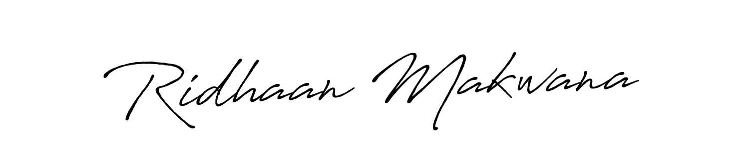 Also we have Ridhaan Makwana name is the best signature style. Create professional handwritten signature collection using Antro_Vectra_Bolder autograph style. Ridhaan Makwana signature style 7 images and pictures png