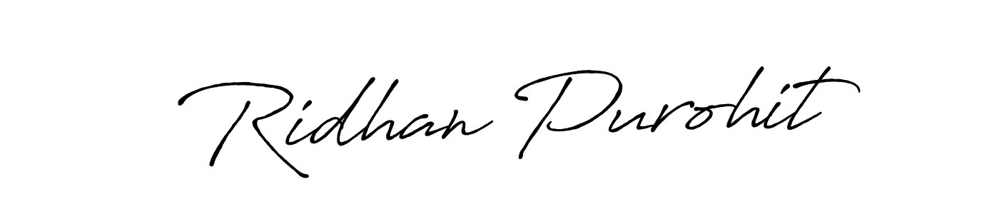 Use a signature maker to create a handwritten signature online. With this signature software, you can design (Antro_Vectra_Bolder) your own signature for name Ridhan Purohit. Ridhan Purohit signature style 7 images and pictures png