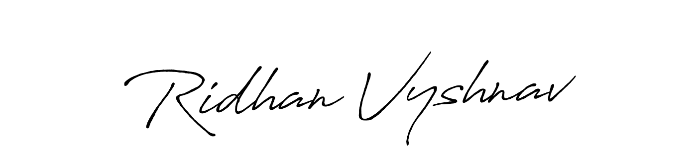Design your own signature with our free online signature maker. With this signature software, you can create a handwritten (Antro_Vectra_Bolder) signature for name Ridhan Vyshnav. Ridhan Vyshnav signature style 7 images and pictures png