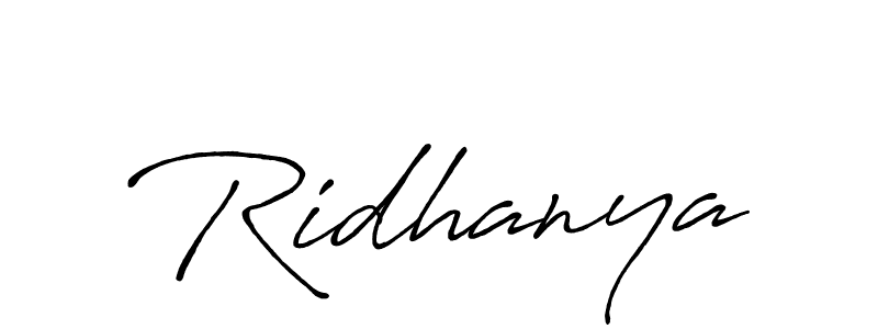 Antro_Vectra_Bolder is a professional signature style that is perfect for those who want to add a touch of class to their signature. It is also a great choice for those who want to make their signature more unique. Get Ridhanya name to fancy signature for free. Ridhanya signature style 7 images and pictures png