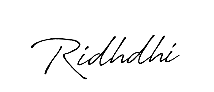 Make a beautiful signature design for name Ridhdhi. With this signature (Antro_Vectra_Bolder) style, you can create a handwritten signature for free. Ridhdhi signature style 7 images and pictures png