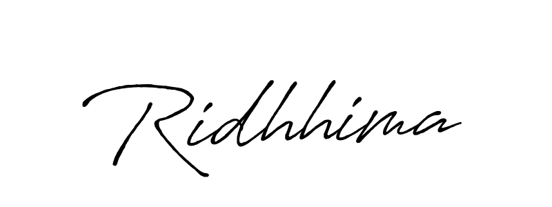 Make a beautiful signature design for name Ridhhima. With this signature (Antro_Vectra_Bolder) style, you can create a handwritten signature for free. Ridhhima signature style 7 images and pictures png